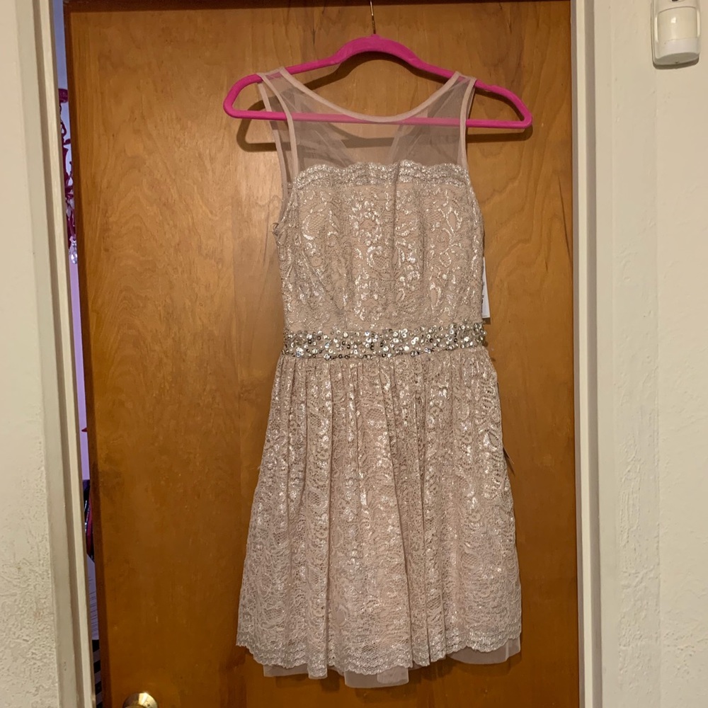 Champagne & silver dress